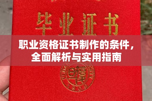 乾县职业资格证书制作的条件，全面解析与实用指南